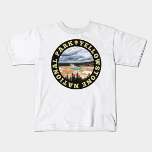 Yellowstone National Park circle Kids T-Shirt